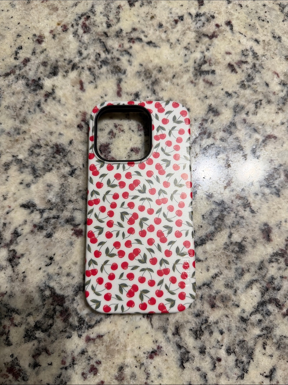 White Cherry Print Phone Case - Decorative Protective Cover